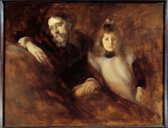 Alphonse Daudet (1840 - 1897) e sua filha. Pintura de Eugene Carriere (1849-1906)
