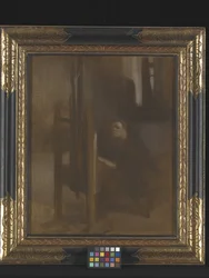 Artista no seu cavalete (óleo sobre tela)