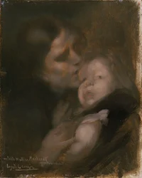 Mãe e filho (óleo sobre tela)