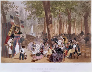 O Teatro Guignol nos Champs Elysees, 1856