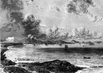 Lago Taupo, ilha norte, Nova Zelândia, 1886.