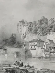 Viagens pitorescas e românticas na velha França. Bretanha: Castelo de Clisson.