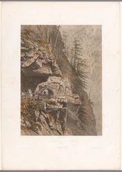 Wandelaars op de Tête Noire-pas tussen Martigny en Chamonix
Passage de la Tête Noire (título sobre o objecto)
Gezichten em Zwitserland, Savoye en Tirol (título da série)
Suíça, Sabóia e Tirol (título da série sobre o objecto)