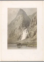 Vista da cascata de Pissevache
Cascade de Pissevache (título sobre o objecto)
Vistas da Suíça e da Sabóia (título da série)
La Suisse et la Savoie (título da série sobre o objecto)