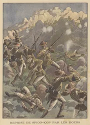 Batalha de Spion Kop, África do Sul (cor litho)