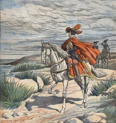 Ilustração para "Les Trois Mousquetaires" (Os Três Mosqueteiros), início do século XX (gravura)