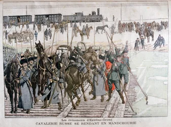 Cavalaria russa em Mandchourie, China, 1900