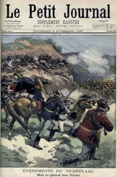África do Sul - Guerra da Boer. Morte do General Boer Viljoen. Sorteio de Damblans. Jornal Le Petite, 5 de Novembro.