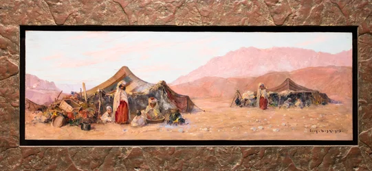 Acampamento nómada no sul da Argélia (óleo sobre madeira)