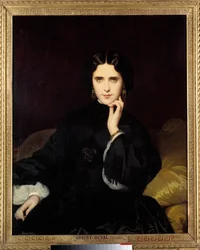 Retrato de Madame de Loynes (1837-1908). Manteve um importante salão literário e político. Pintura de Eugène Amaury-Duval (1808-1885), 1862. Paris, Museu d