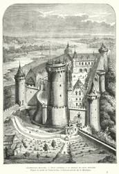 Chateau de Coucy, Picardia, França, após a sua restauração no século 19 por Eugene Viollet-le-Duc