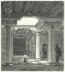 Pátio iônico de uma casa grega antiga