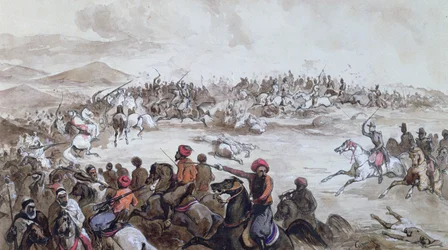 Captura da Tribo de Abd el-Kader (1808-83) por Henri d&39;Orleans (1822-97) Duque de Aumale, 16 de maio de 1843, c.1843