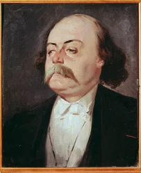 Retrato de Gustave Flaubert (1821-1880) - Pintura de Pierre Francois Eugene Giraud (1806-1881), Óleo sobre tela. 0,55 x 0,45 m. Museu do Castelo, Versalhes, França