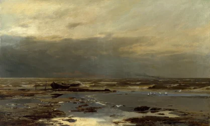 E.Dücker, na praia do Mar Báltico