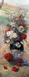 Flores sazonais - outono. Pintura de Eugene Henri Cauchois (1850-1911) Coleção particular.