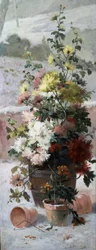 Flores sazonais - inverno. Pintura de Eugène Henri Cauchois (1850-1911). Coleção particular.