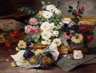 Rosas de Nice. Pintura de Eugène Henri Cauchois (1850-1911) Coleção particular.