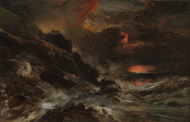 Uma tempestade na costa da Normandia, provavelmente na década de 1850.