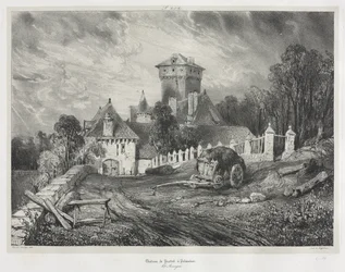 Viagens pitorescas e românticas na velha França: Auvergne (vol. II): Castelo de Pesteil em Polminhac, Placa 202