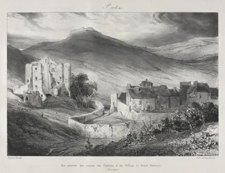 Viagens pitorescas e românticas na França antiga, Auvergne: Ruínas do castelo e vila de Saint Nectaire