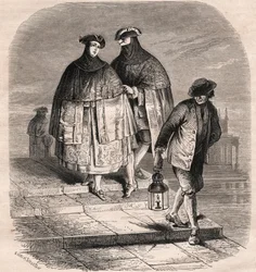 A Porta da Lanterna em Veneza no século XVIII - Desenho de Viollat de Gaetano Zompini (1700-1778) - Os Metiers de Veneza