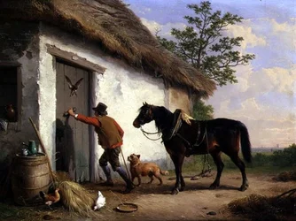 Na porta da casa de campo