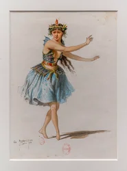 O Korrigane. Ballet de Charles-Marie Widor, modelo de fantasia. 1880, caneta, aguarela e guache sobre papel.