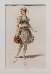 O Korrigane. Ballet de Charles-Marie Widor, modelo de fantasia. 1880, caneta, aguarela e guache sobre papel.