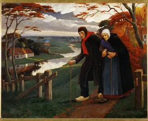 Final do outono, também O cego (pintura sobre tela)