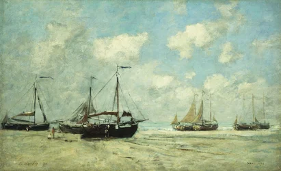 Barcos na costa em Scheveningen; Scheveningue, barcos falharam no Greve, 1875