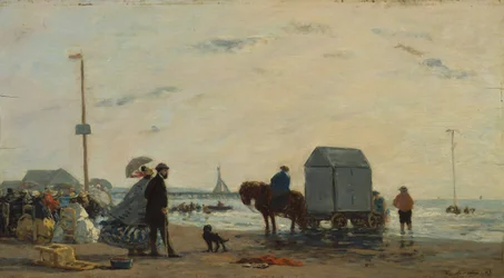 Na praia de Trouville, 1863.