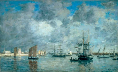 Porto de Camaret sur Mer (Camaret-sur-Mer). Pintura de Eugene Boudin (1824-1898)