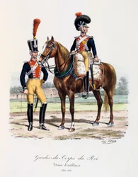 Guarda-costas do rei, trem de artilharia, 1814-15