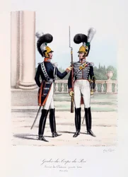 Guarda-costas do rei, serviço de castelo, vestido completo, 1820-30