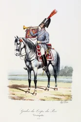 Guarda-costas do rei, trompetista, 1814
