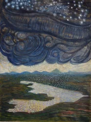 Terra e Luz, 2022 (óleo, pigmentos sobre hesse)