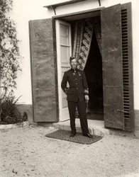 Retrato, de, um, homem uniforme, fazenda, lo zucco, sicília, 1900