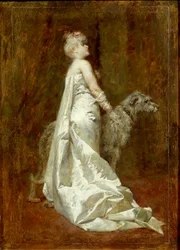 Vestido branco e cachorro de Eugenio Scomparini