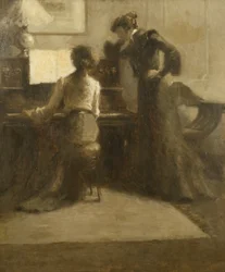 The Pianist, c.1900 (óleo sobre papel colocado sobre tela)