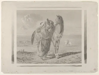 Um turco selando seu cavalo, 1824., 1824.