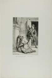 Hamlet tenta matar o rei, prato 8 de Hamlet