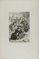 Hamlet e Laertes no túmulo de Ofélia, placa 15 de Hamlet