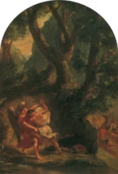 Jacob lutando com o anjo, 1850-1855.