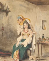 Saada, a esposa de Abraham Ben-Chimol, e Préciada, uma de suas filhas, 1832.