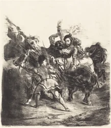 Weislingen atacado pelas forças de Goetz Weislingen atacado pelo povo de Goetz, 1836.