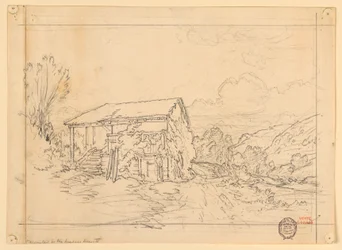 A casa de um camponês em um vale