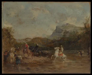 Árabes que cruzam um Ford, 1873.