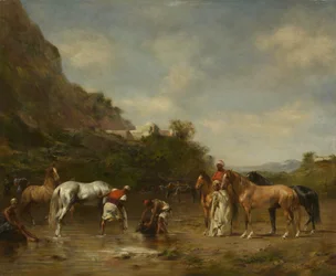 Árabes regando seus cavalos, 1872