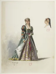 Btv1b84558104 55 - Saint-Saëns - Henrique VIII - Modelos de fatos - Lacoste - 55. Fato e toucado